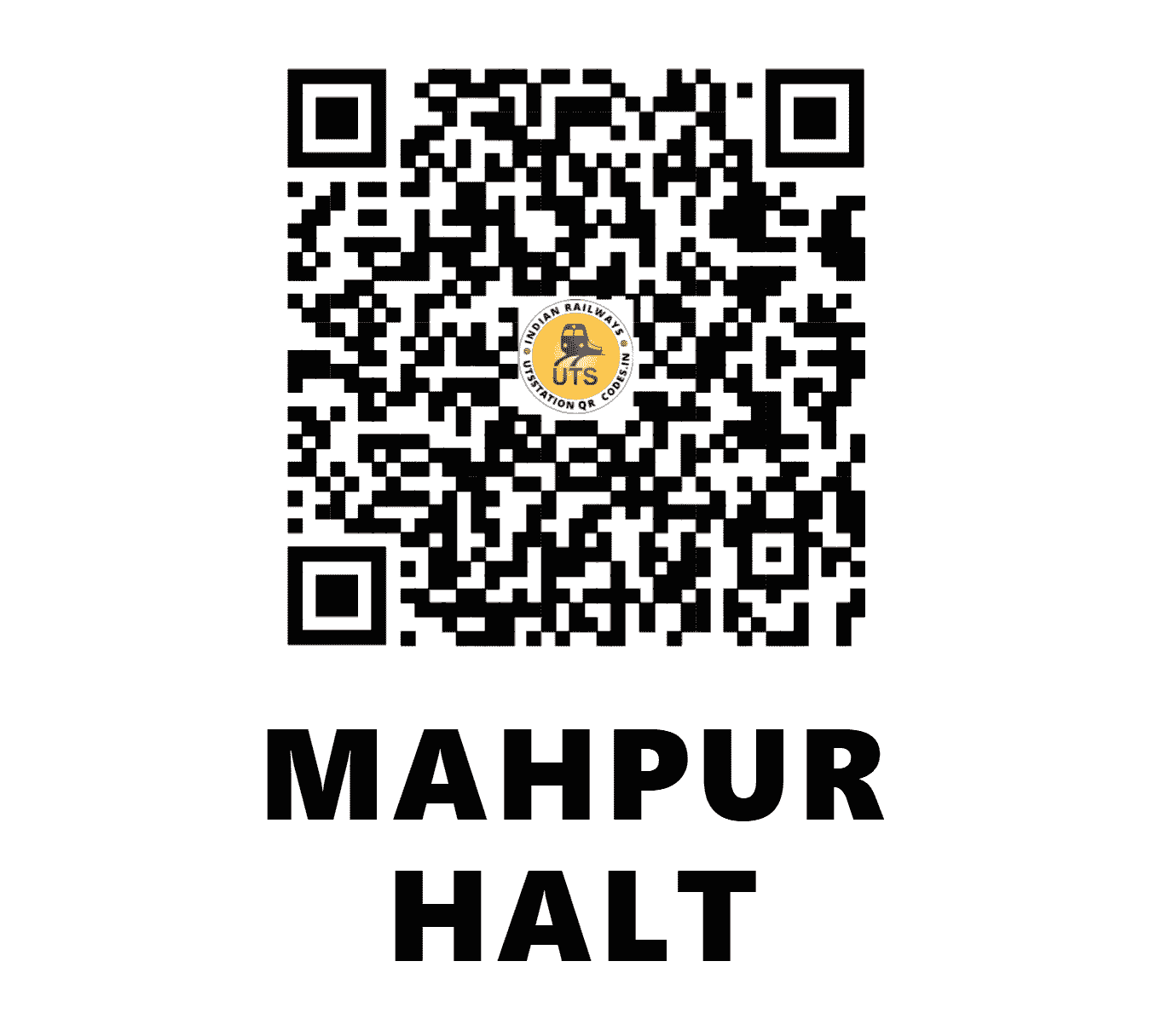 UTS QR Code for MAHPUR HALT - MHO - NE (UTTAR PRADESH)